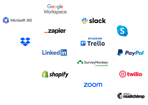 External apps integration with Zoho logo cluster